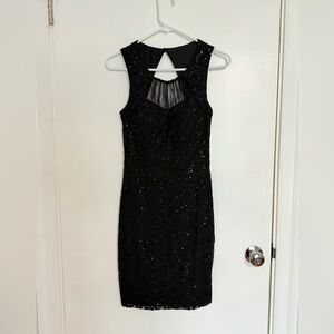 Black Sequin Cocktail Dress